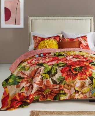 Greenland Home Fashions Senna Floral Boho 3 Piece Quilt Set, Full/Queen