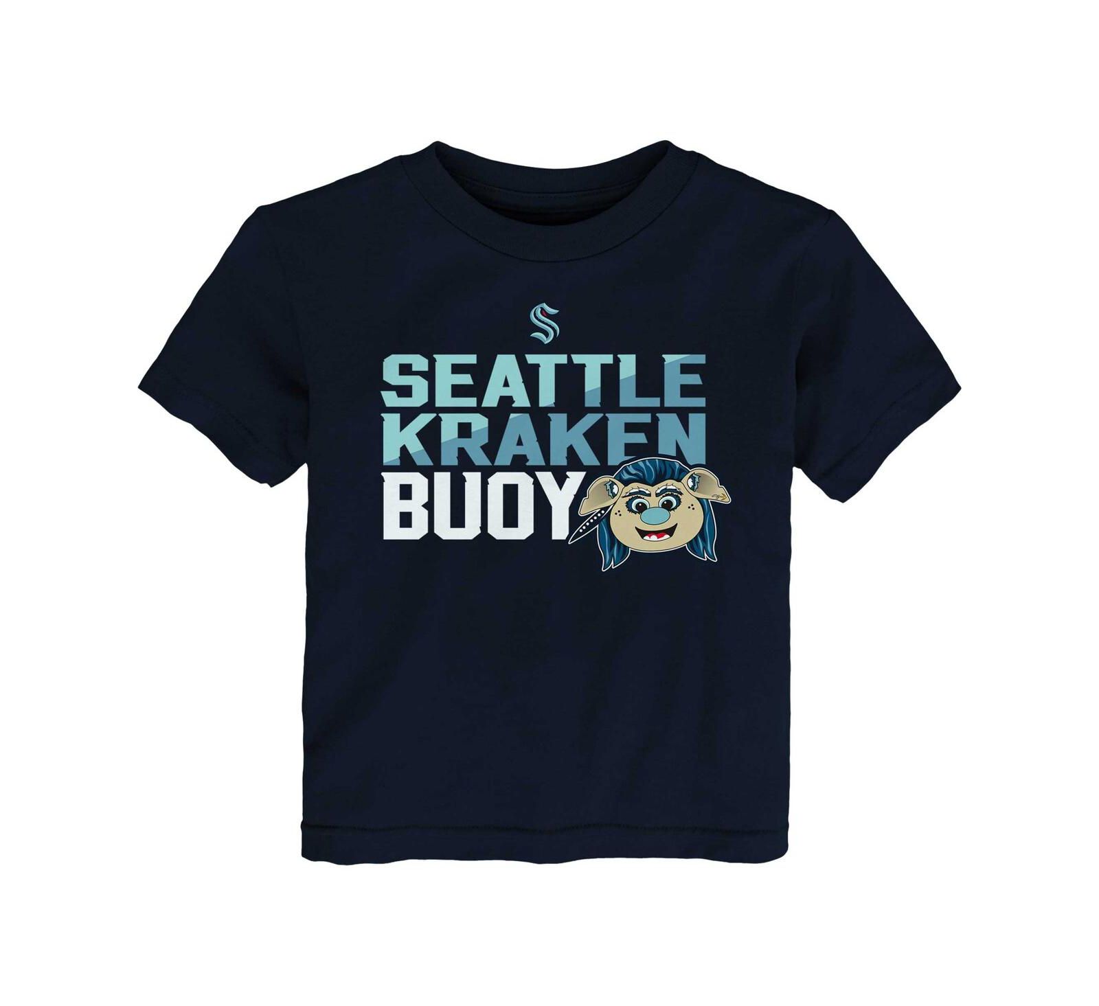 Детская футболка Seattle Kraken Mascot Head Deep Sea Blue
