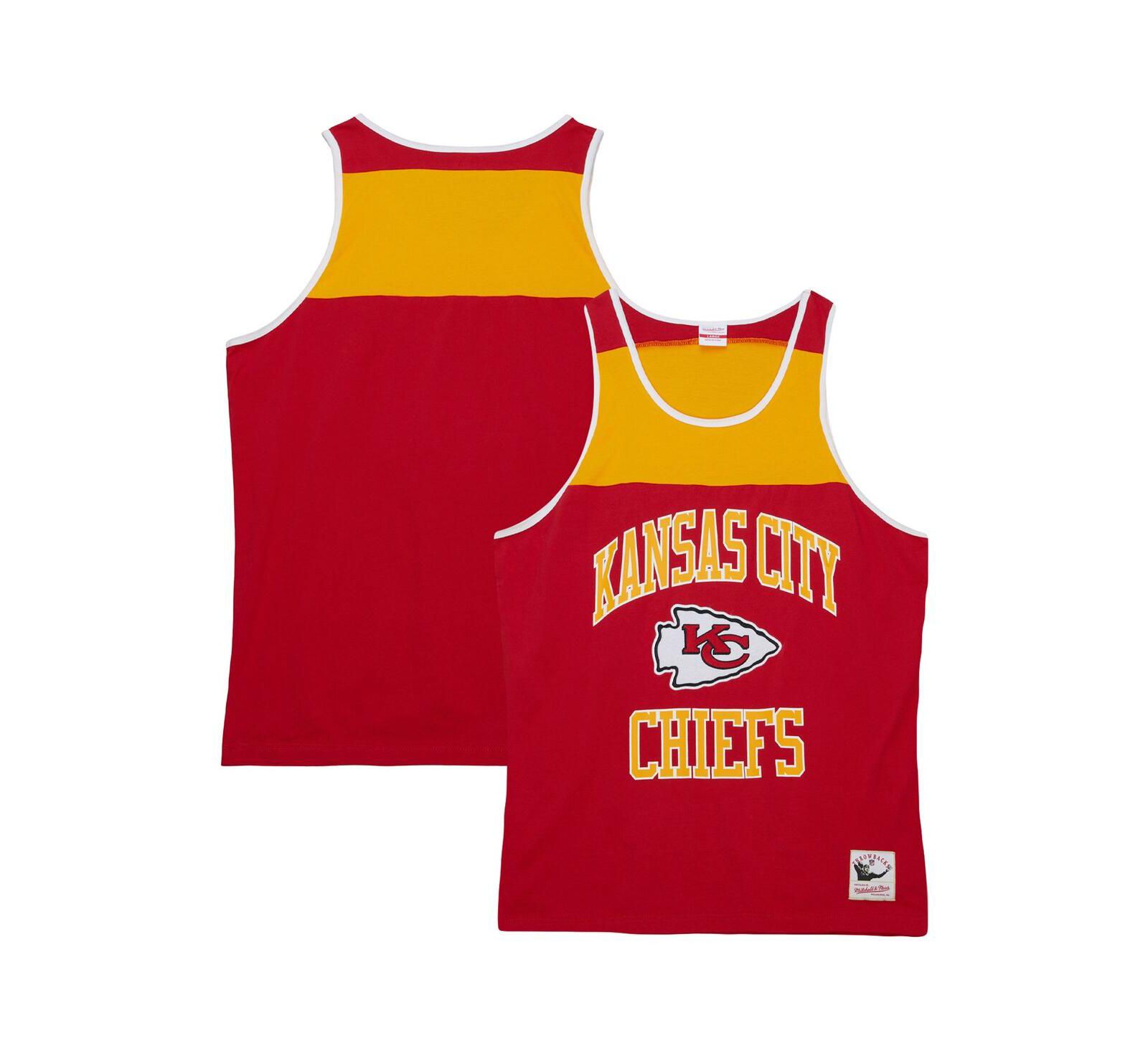 Мужской майка Mitchell & Ness Red, Gold Kansas City Chiefs Heritage Colorblock