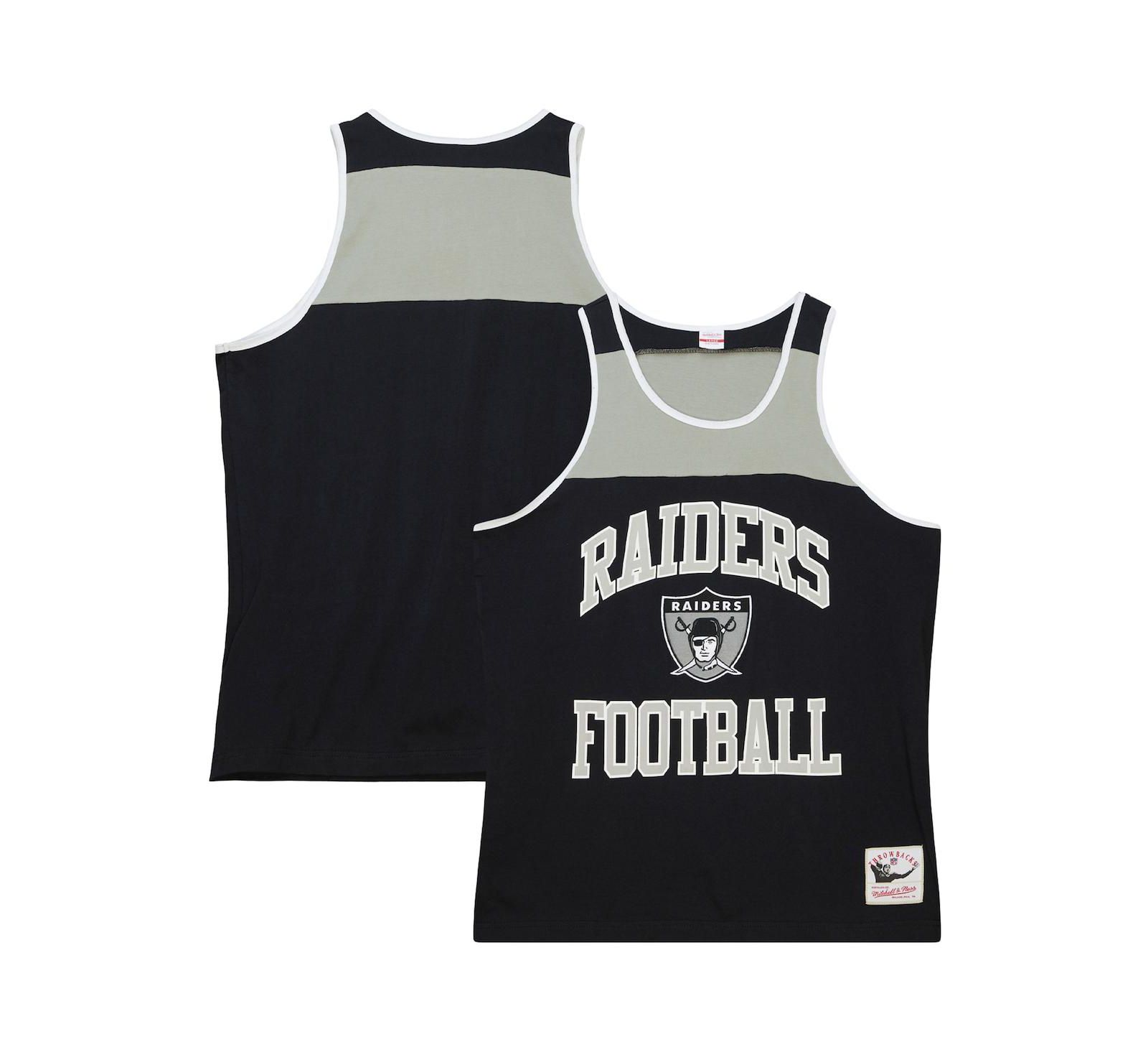 Мужской майка Mitchell & Ness Black, Silver Las Vegas Raiders Heritage Colorblock Tank Top