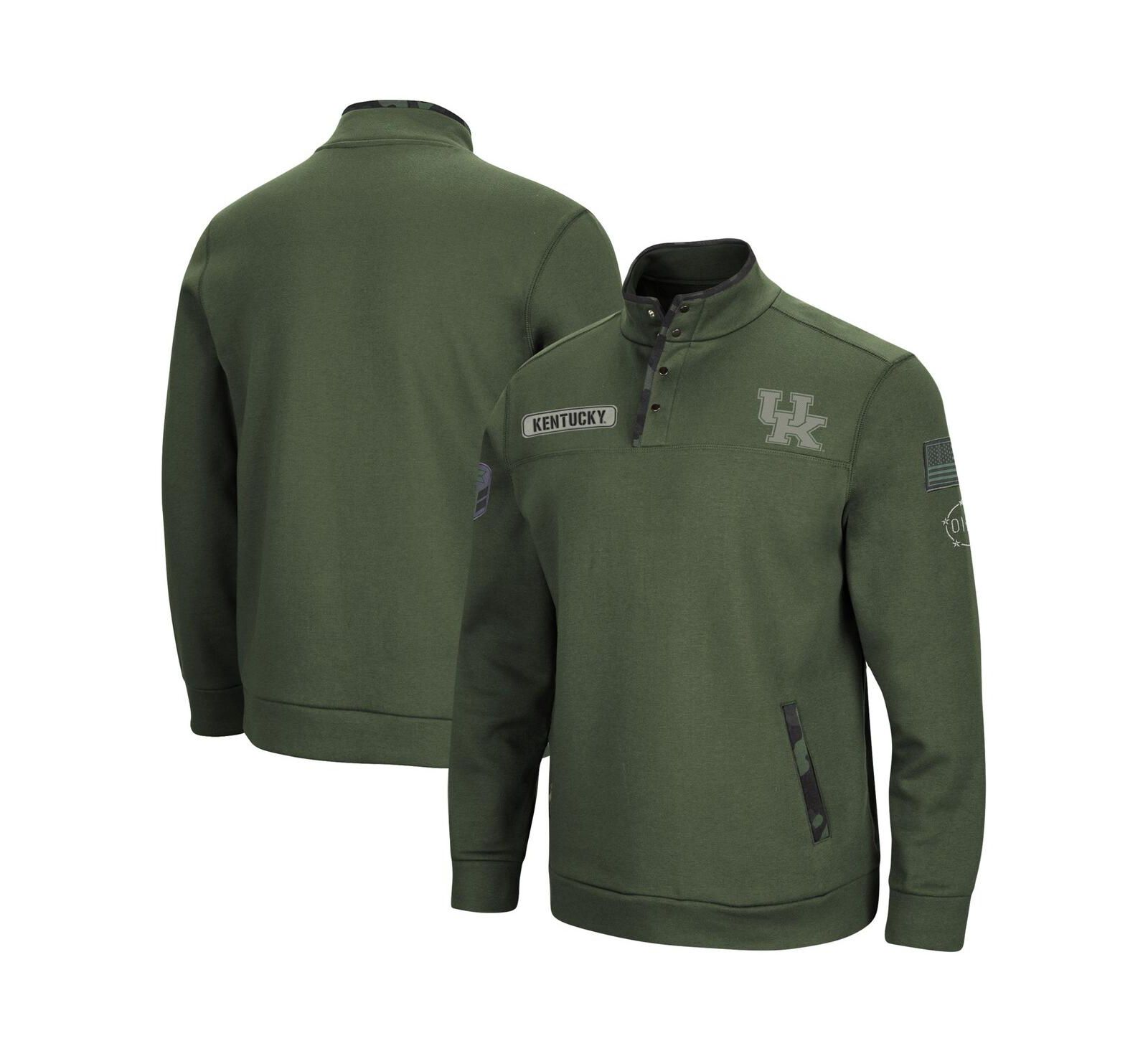 Мужская куртка Colosseum Olive Kentucky Wildcats OHT Military-Inspired Appreciation Digital Camo Quarter-Snap