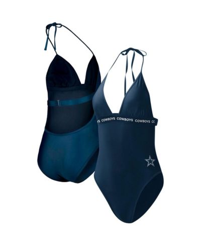 Women's G-III 4Her by Carl Banks Navy Dallas Cowboys Full Count One-Piece Swimsuit