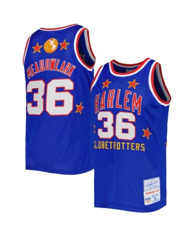 Мужская джерси Rings & Crwns Meadowlark Lemon Royal Harlem Globetrotters Swingman