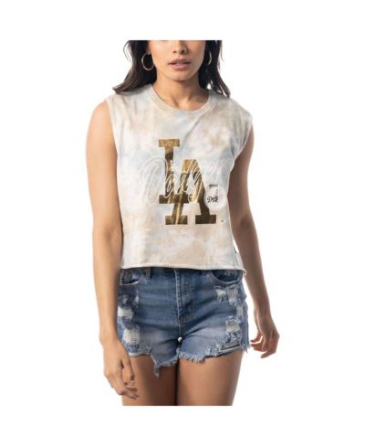 Женский топ The Wild Collective White Los Angeles Dodgers Washed Muscle