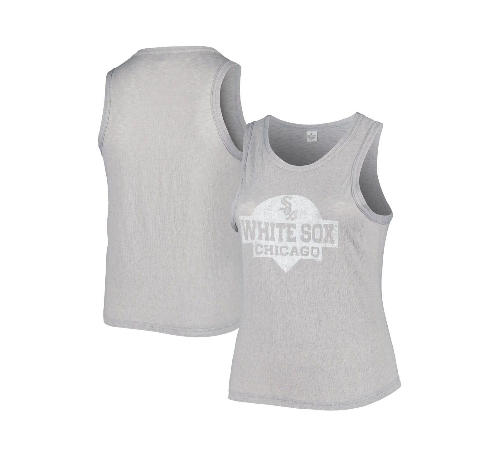 Женский майка Plus Size Soft As A Grape Gray Chicago White Sox High Neck Tri-Blend Tank Top