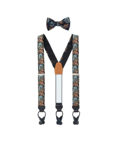 Мужской набор Trafalgar Birds of Prosperity Silk Button End Suspenders and Bow Tie Set