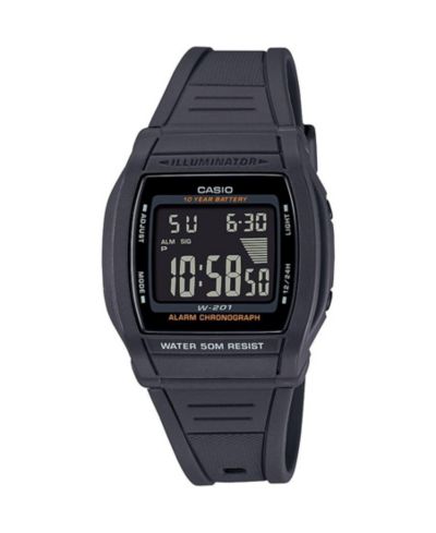 Casio Мужские цифровые кварцевые часы Gray Resin, W201-1BV