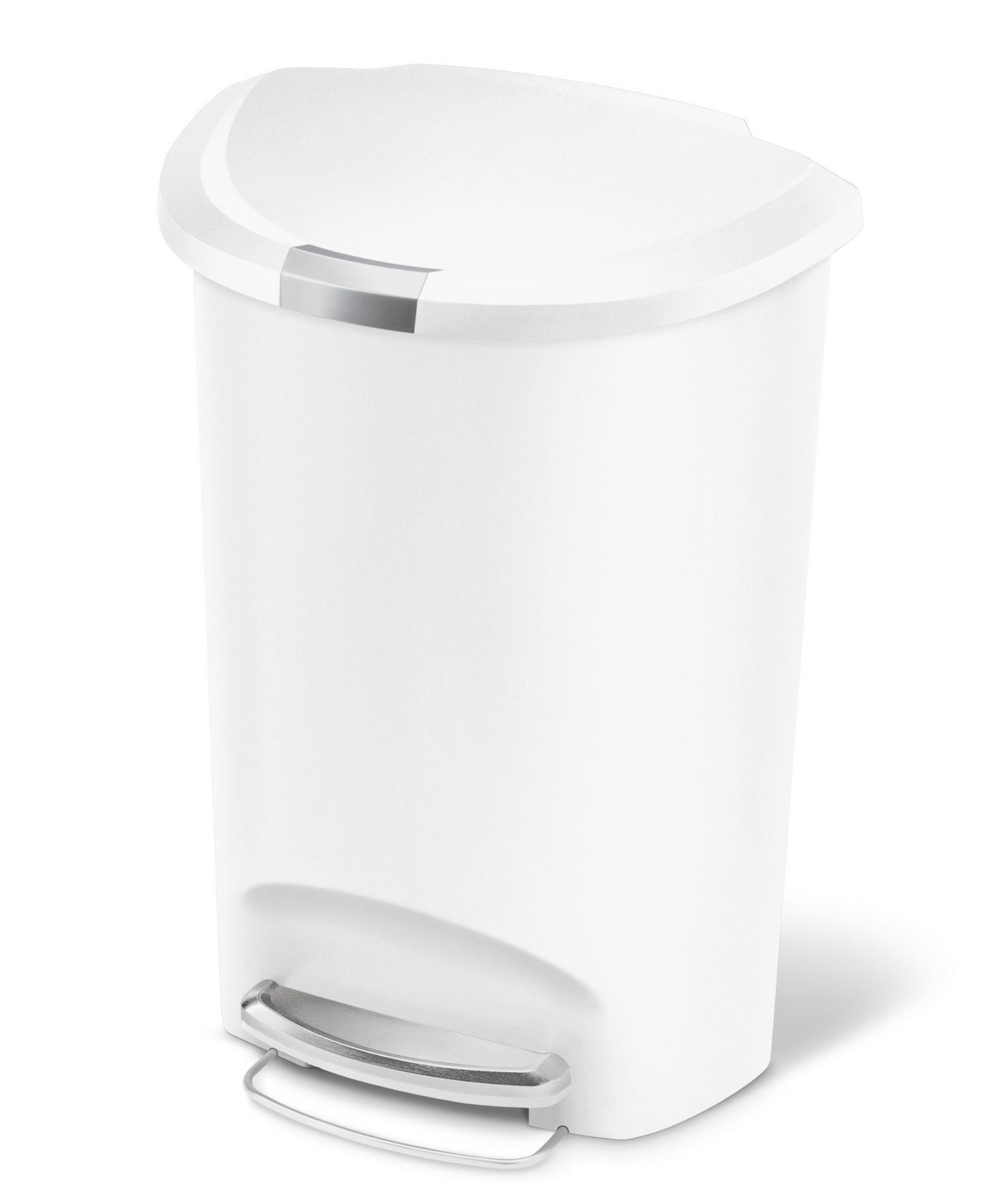 simplehuman Мусорное ведро для кухни Semi-Round Step, 13 Gallon, с мягким закрытием и фиксацией крышки
