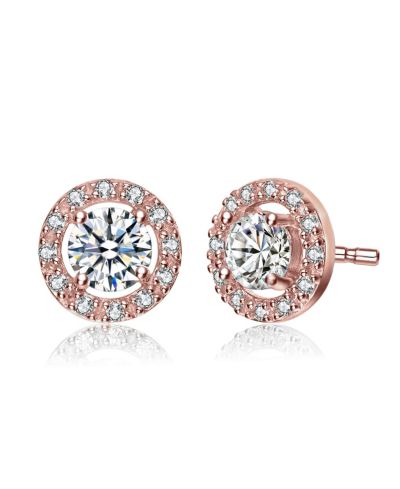 Rachel Glauber Элегантные серьги-гвоздики Cubic Zirconia Halo