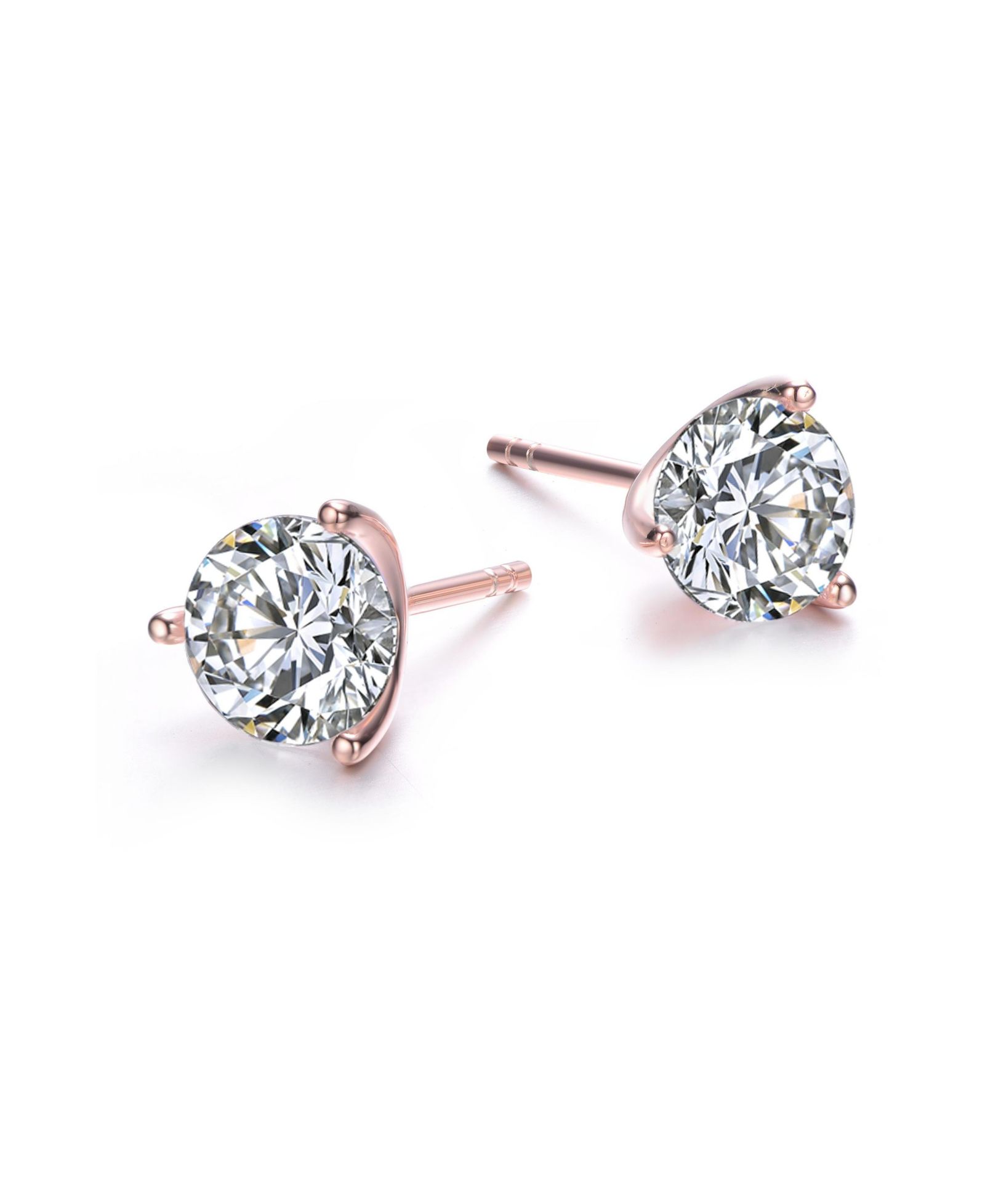 GiGiGirl Минималистичные серьги-гвоздики Sterling Silver CZ Solitaire Extra Mini