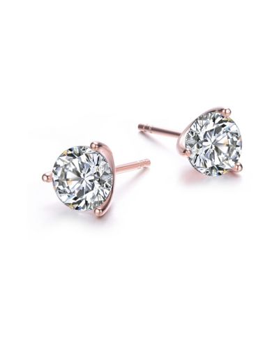 GiGiGirl Минималистичные серьги-гвоздики Sterling Silver CZ Solitaire Extra Mini