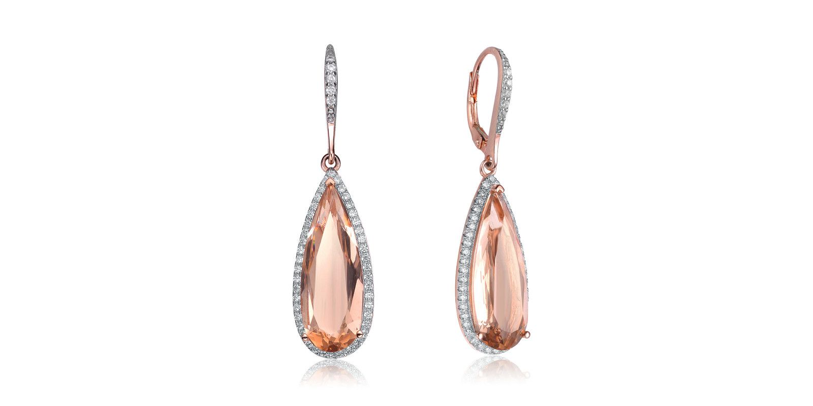Rachel Glauber Элегантные серьги с кубическим цирконием Pave Halo & Teardrop