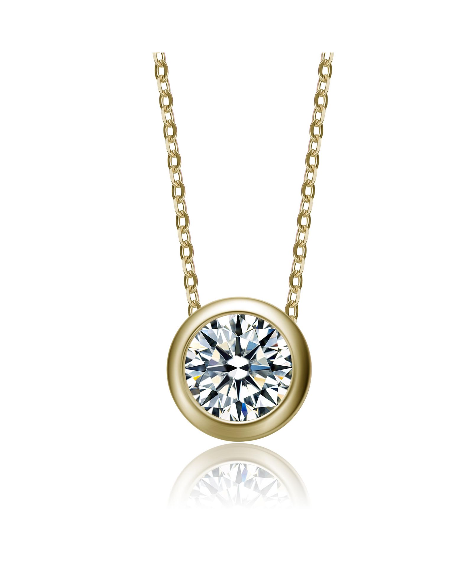 Подвеска-кулон Rachel Glauber Dazzling Round Solitaire Bezel Floating с Cubic Zirconia