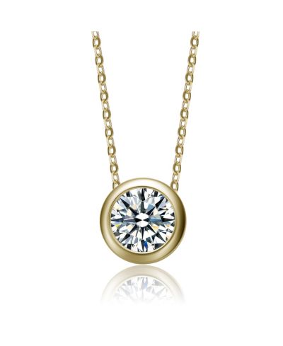 Подвеска-кулон Rachel Glauber Dazzling Round Solitaire Bezel Floating с Cubic Zirconia