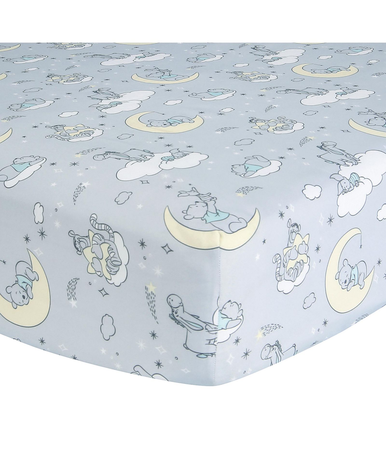 Lambs & Ivy Lambs and Ivy Disney Baby Cozy Friends Winnie the Pooh Gray Fitted Crib Sheet
