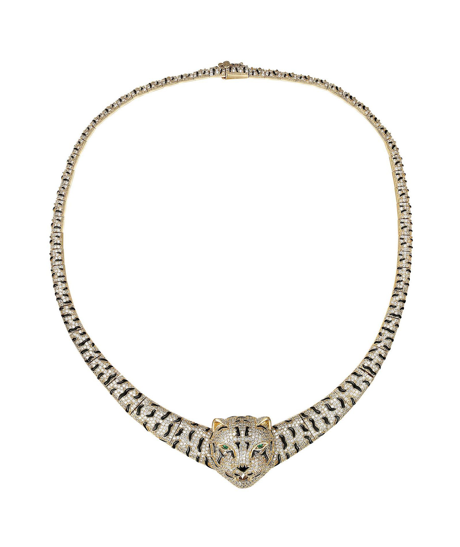 Statement-ожерелье Rachel Glauber Glamorous 14K Gold Plated Leopard