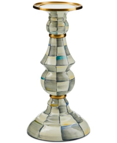 Декоративный подсвечник Mackenzie-Childs Sterling Check Large Pillar