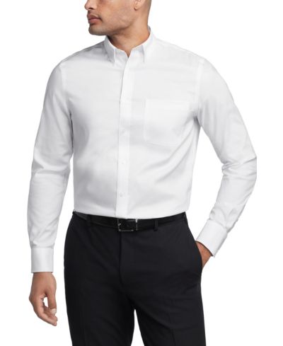 Tommy Hilfiger Мужская рубашка TH Flex Regular Fit Wrinkle Resistant Stretch Pinpoint Oxford