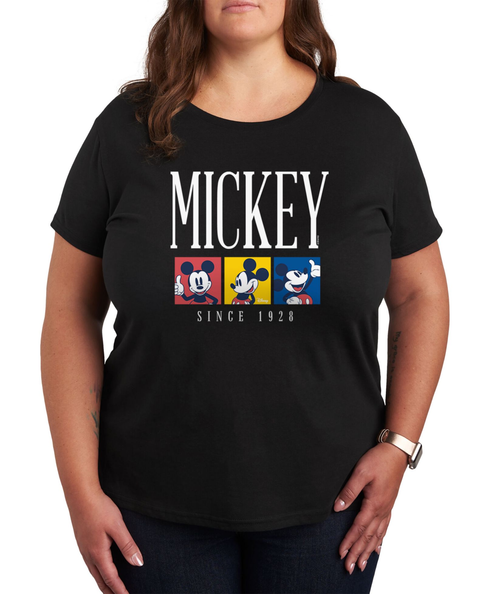 Hybrid Apparel Женская футболка с принтом Mickey Mouse, Plus Size