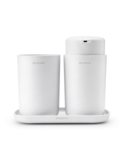 Renew Bathroom Accessory Set of  3 - Soap Dispenser, Toothbrush Holder and Tray