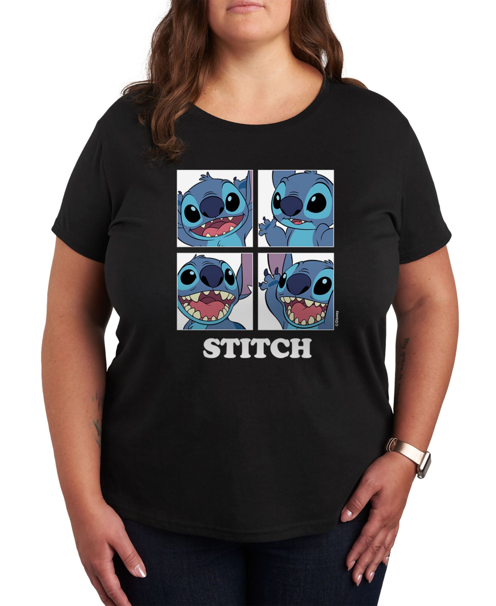 Hybrid Apparel модная джинсовая футболка Plus Size с графическим принтивом Stitch