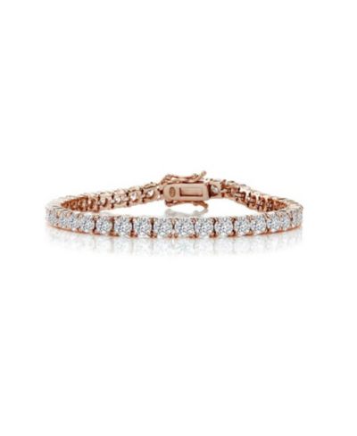 Rachel Glauber Exquisite 4MM Cubic Zirconia Slim Tennis Bracelet