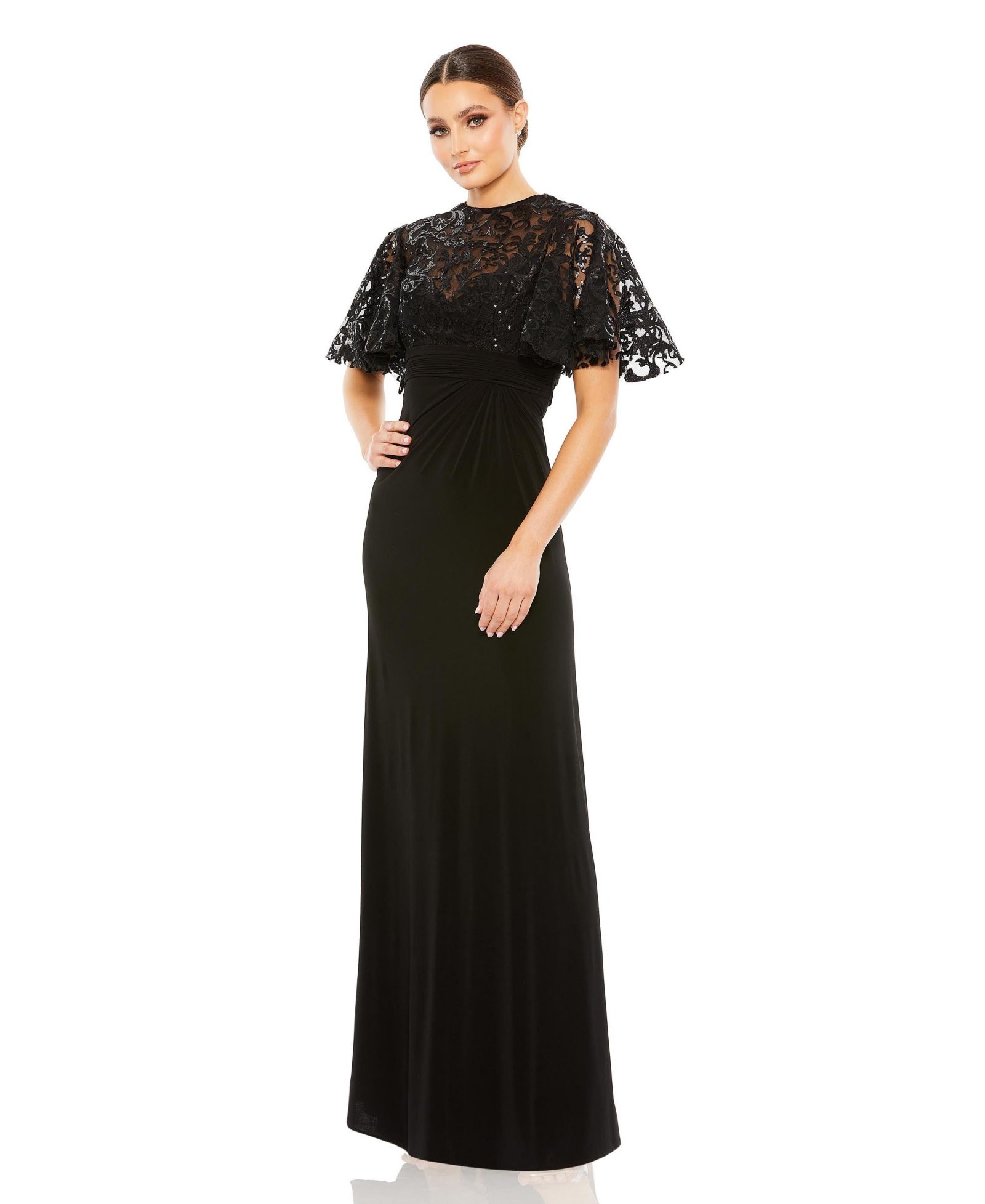 Mac Duggal Женское вечернее платье с рукавами-бабочками