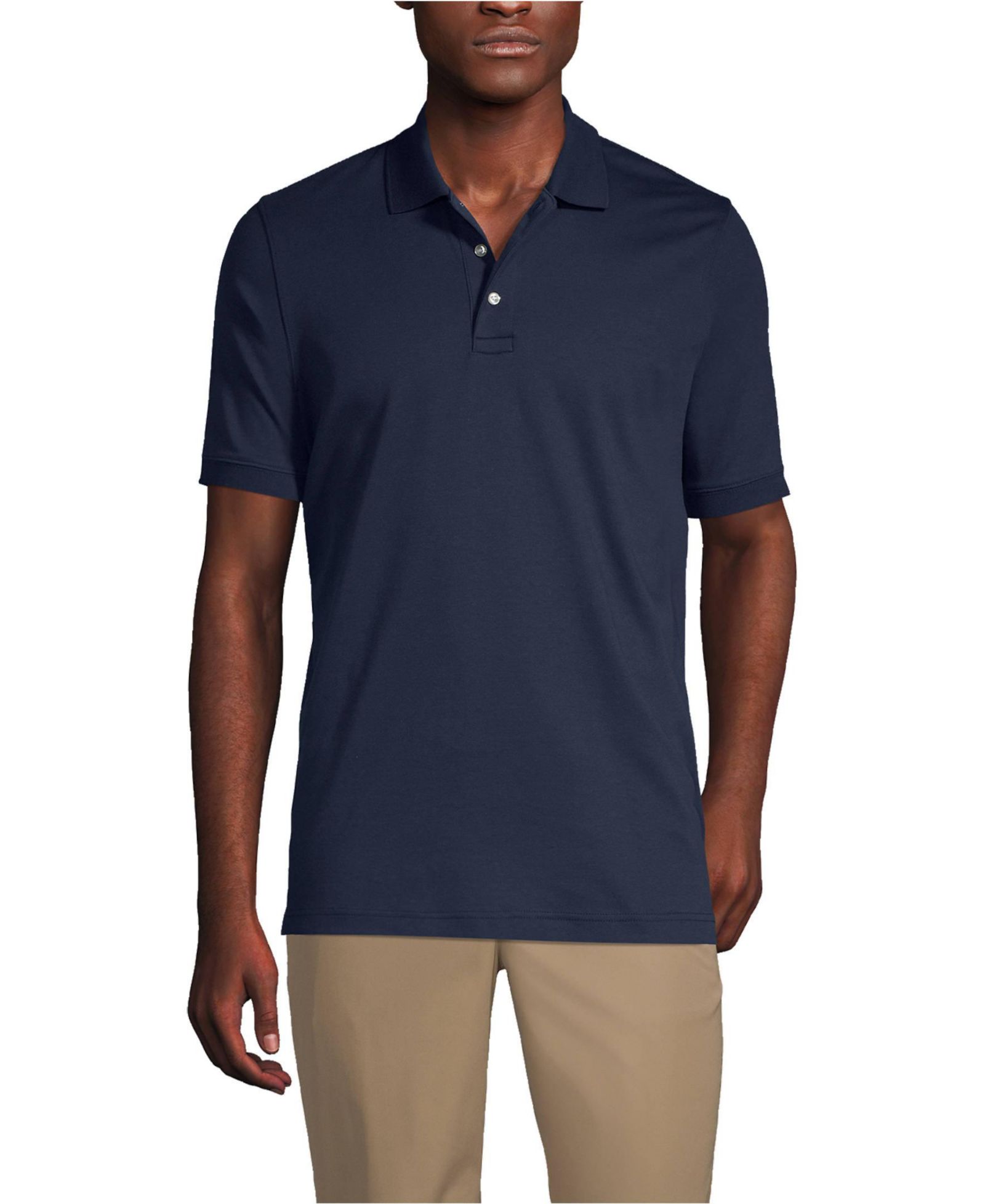 Lands' End School Uniform Мужской Short Sleeve Interlock Polo Shirt