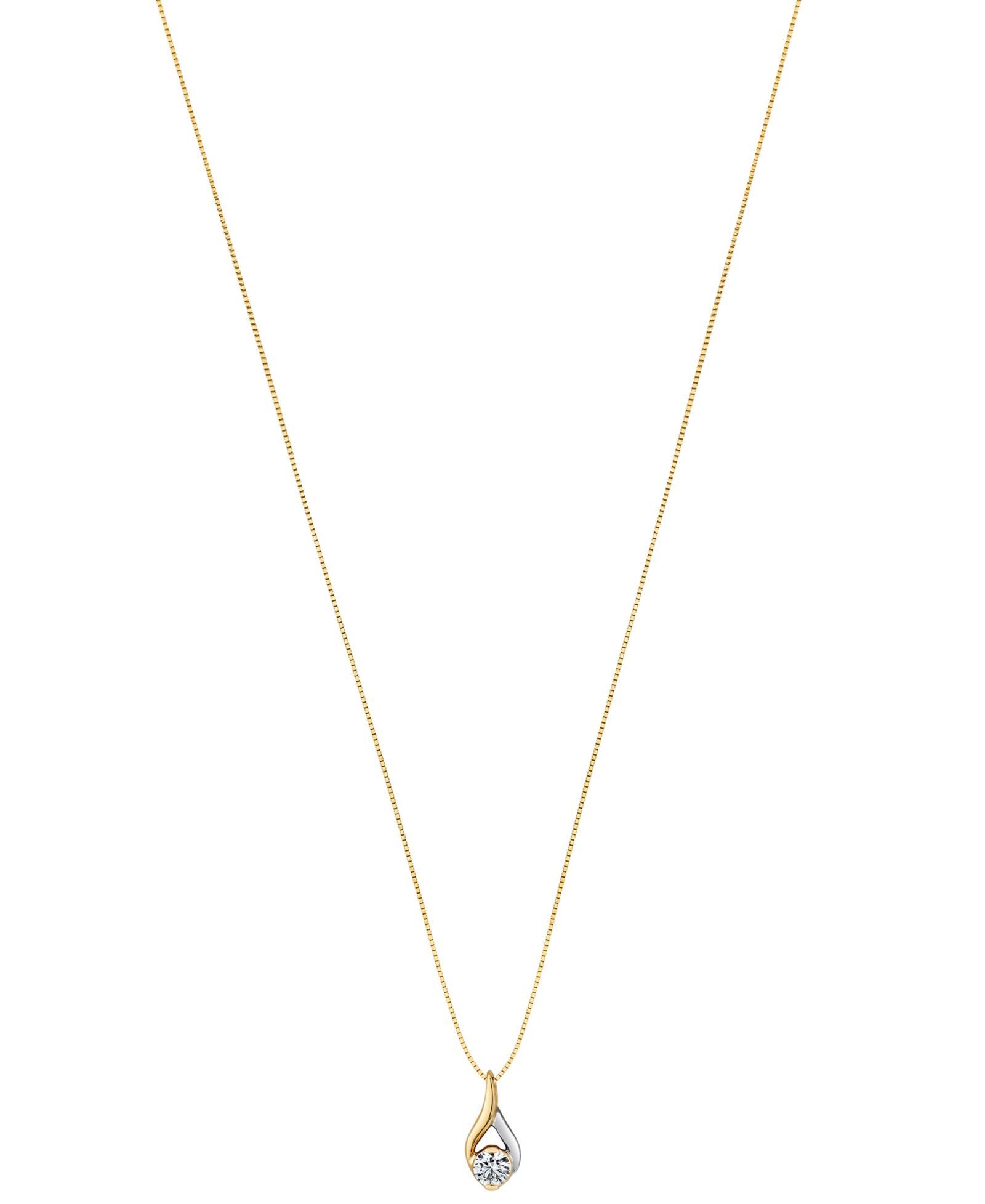 Sirena Подвеска-кулон Diamond Solitaire Two-Tone 18" в золоте 14k