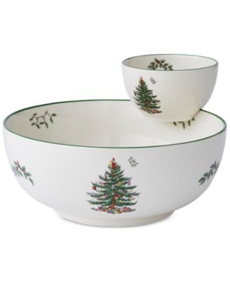 Spode Christmas Tree Tiered Chip & Dip