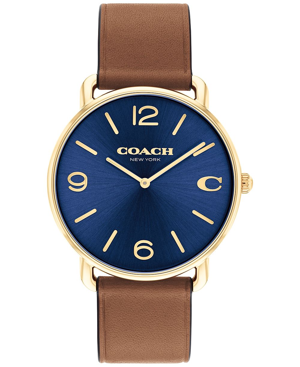 Часы COACH Unisex Elliot, кожаный ремешок Saddle, 40mm