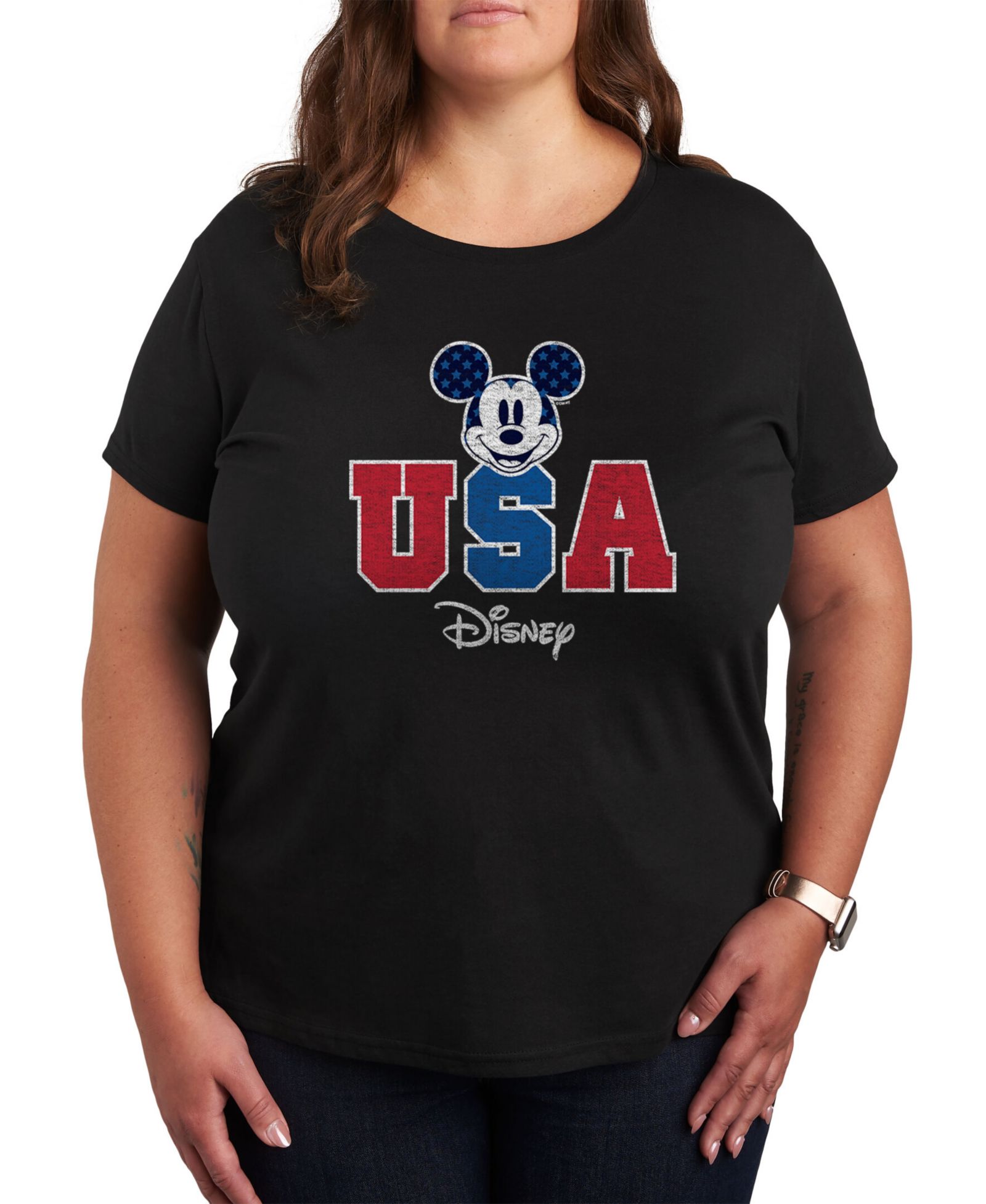 Hybrid Apparel Женская футболка с графикой Mickey Mouse, Plus Size