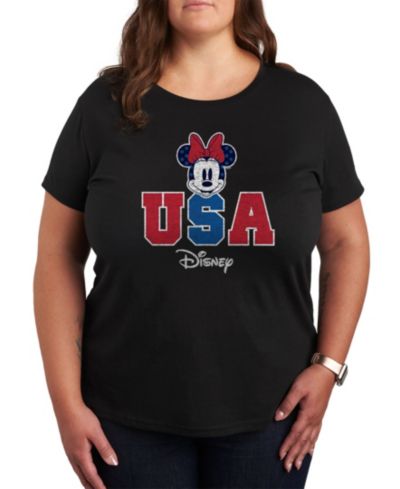 Hybrid Apparel Trendy Plus Size Minnie Mouse USA Graphic T-shirt