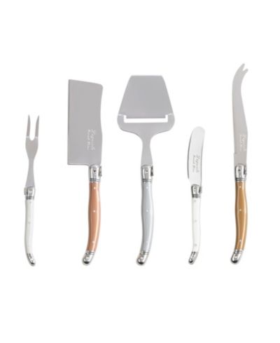French Home Laguiole 5 Piece Cheese Knife, Fork and Slicer Set