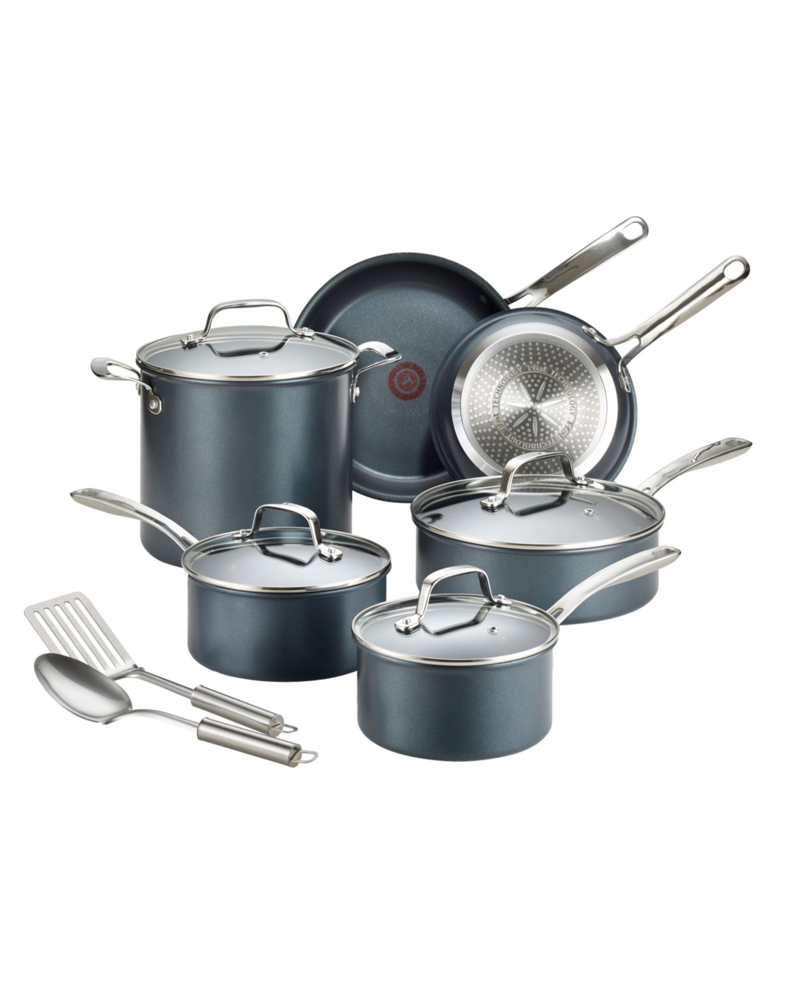 T-Fal Platinum Aluminum 12 Piece Nonstick Cookware Set with Induction Base