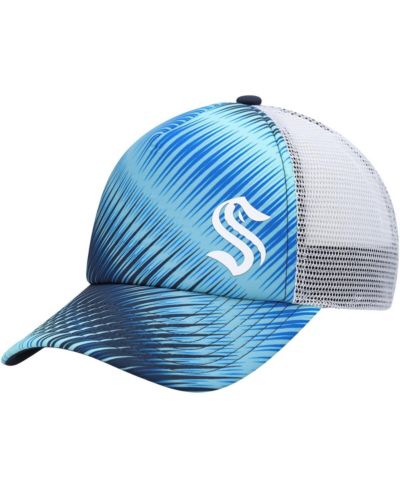 Женская кепка adidas Light Blue, White Seattle Kraken Graphic Foam Trucker Snapback