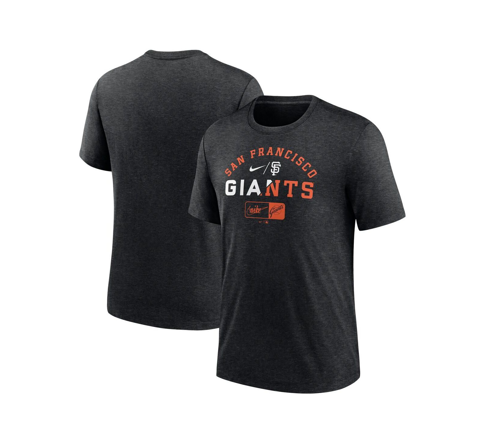 Мужская футболка Nike Heather Black San Francisco Giants Rewind Review Slash Tri-Blend