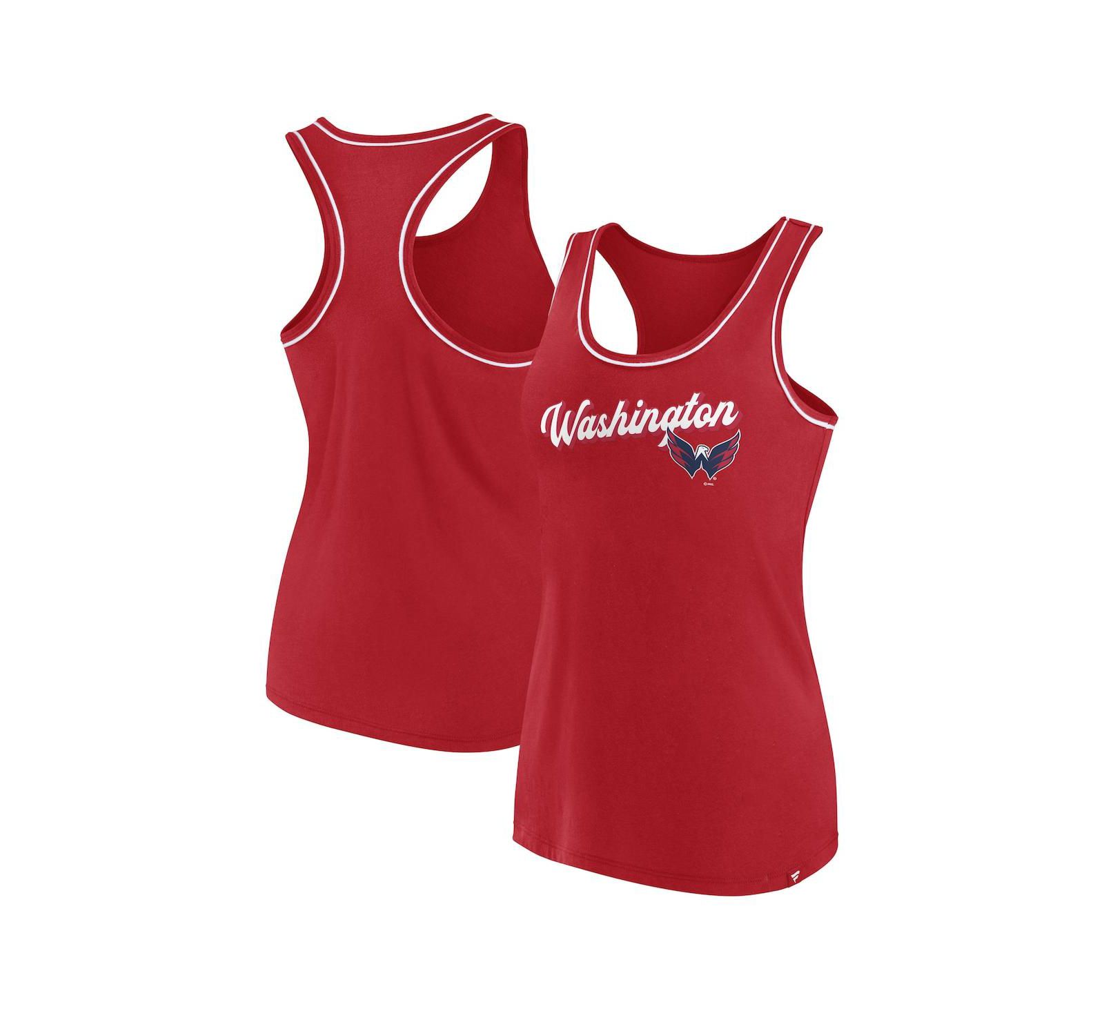 Женская майка Fanatics Red Washington Capitals Racerback Scoop Neck