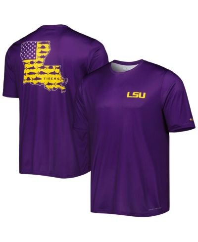 Мужская футболка Columbia Purple LSU Tigers Terminal Tackle Omni-Shade