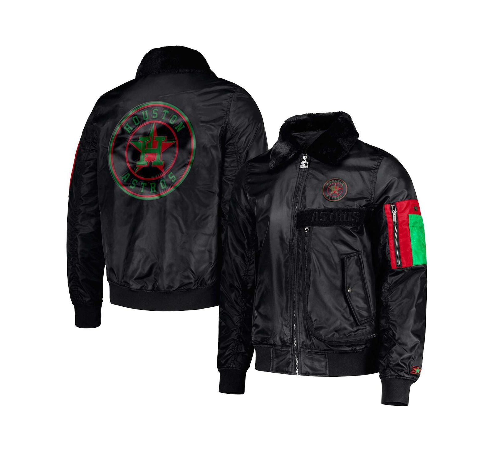 Куртка Starter x Ty Mopkins Men's Black Houston Astros Satin Full-Zip