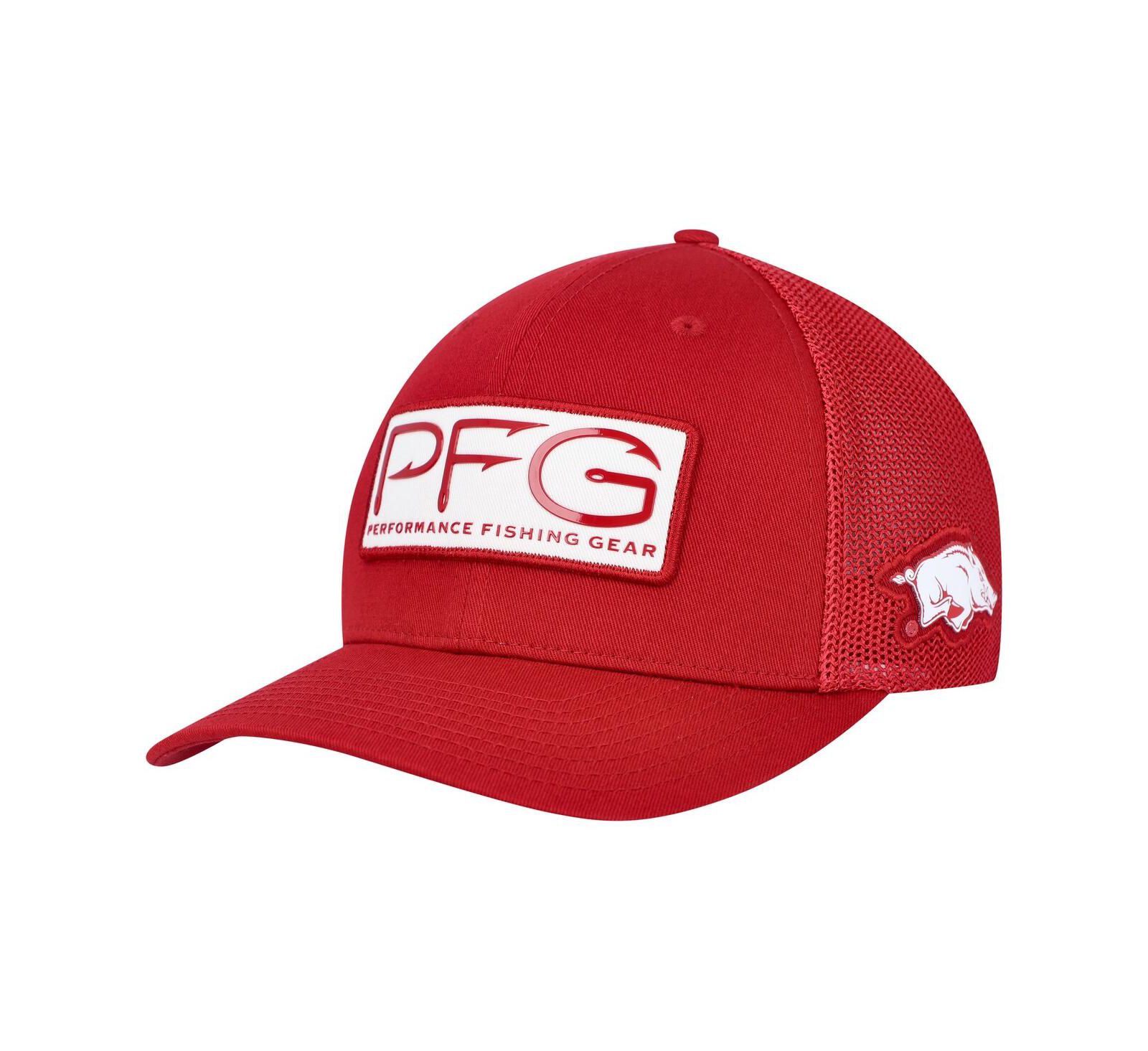 Men's Columbia Cardinal Arkansas Razorbacks PFG Hooks Flex Hat