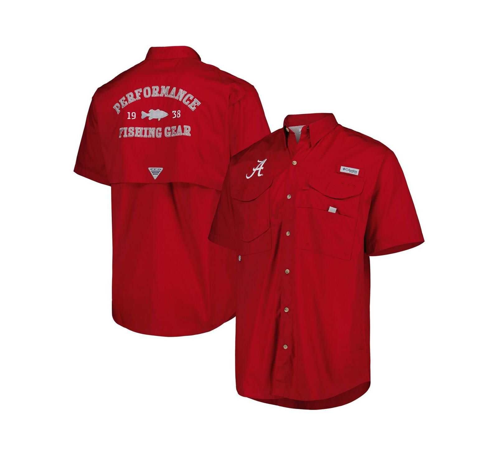 Men's Columbia Crimson Alabama Crimson Tide Bonehead Button-Up Shirt
