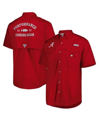 Мужская рубашка Columbia Crimson Alabama Crimson Tide Bonehead на пуговицах