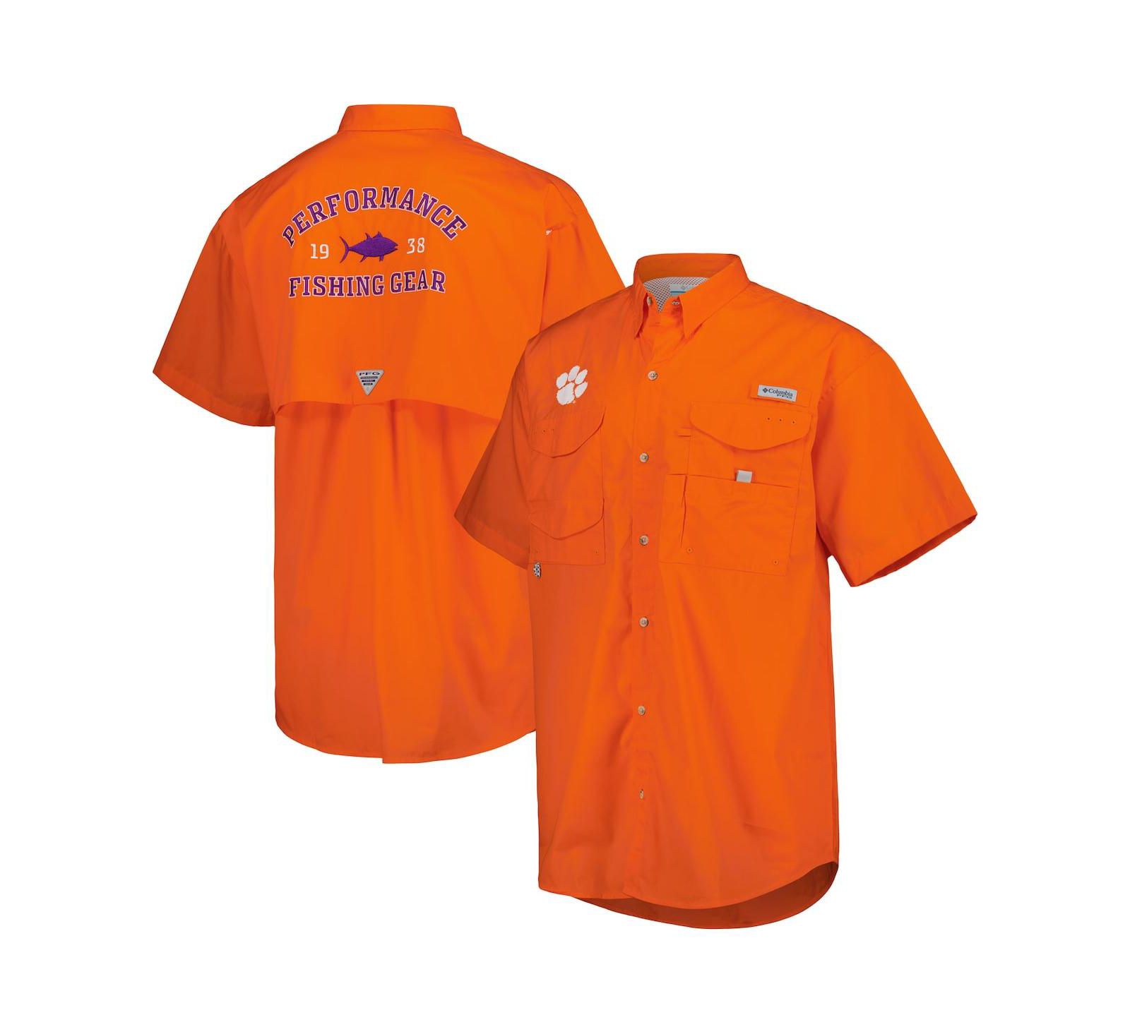 Men's Columbia Orange Clemson Tigers Bonehead Button-Up Shirt