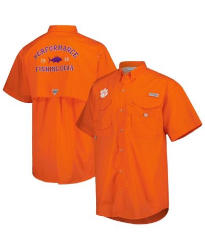 Мужская рубашка Columbia Orange Clemson Tigers Bonehead на пуговицах