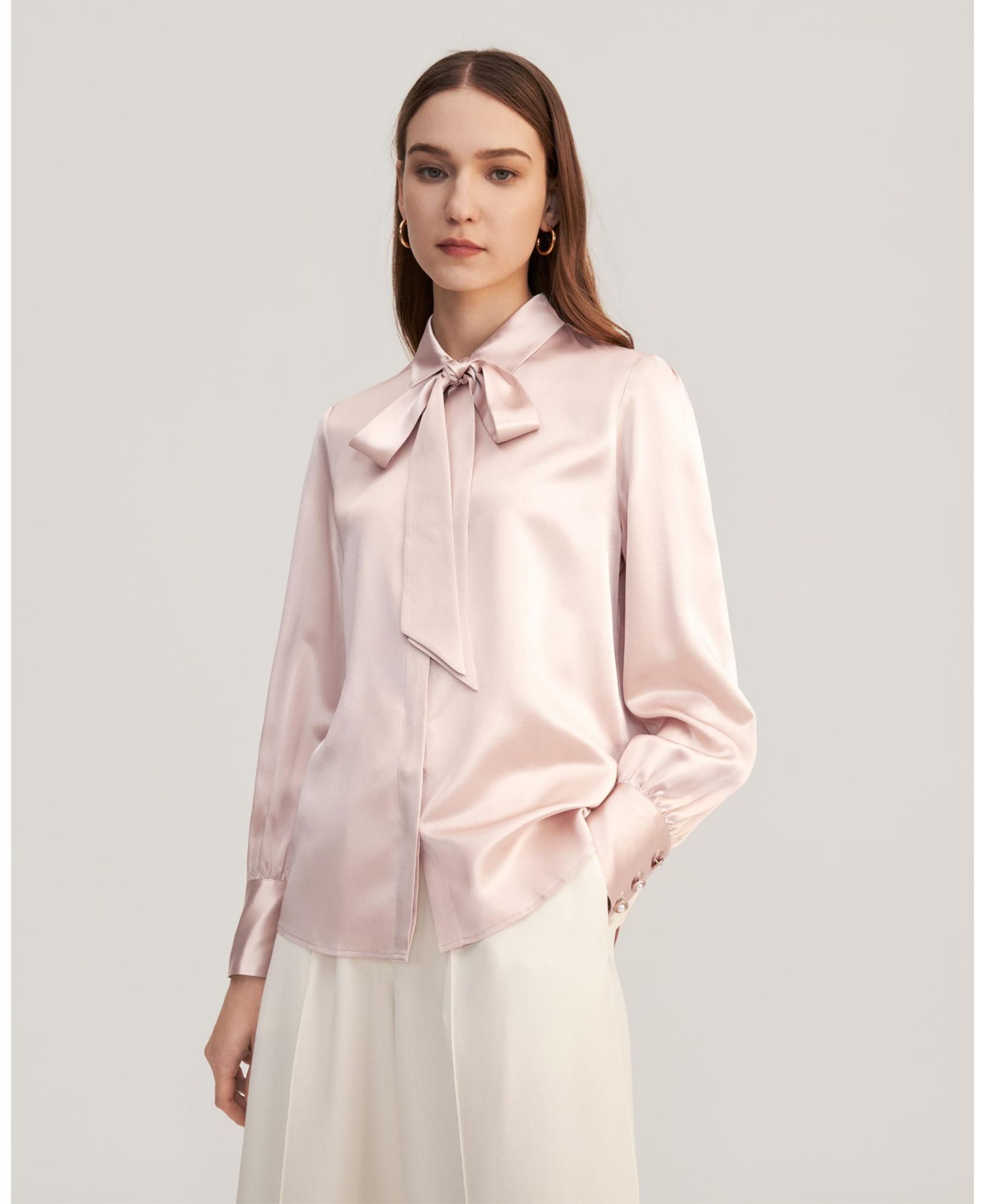 LILYSILK Women's Vintage Bow Tie Silk Blouse