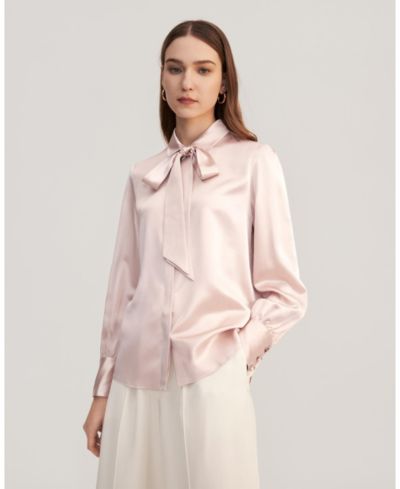 LILYSILK Женская шелковая блузка Vintage с бантом