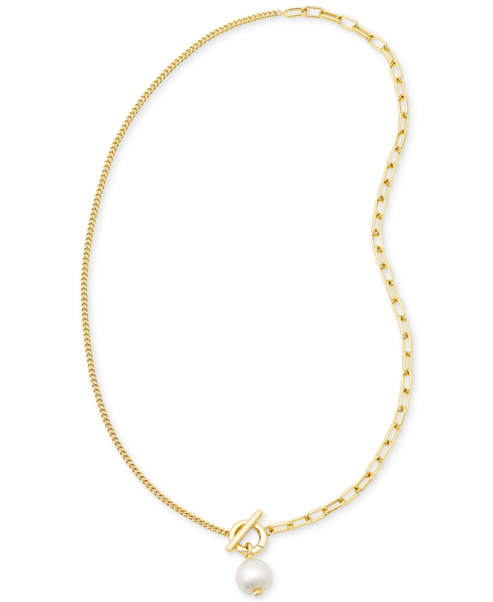 Kendra Scott ожерелье-подвеска с культивированным речным жемчугом (10 x 8mm) Split Chain Toggle 17"