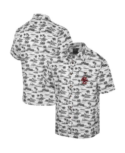 Мужская рубашка Colosseum White Boston College Eagles Spontaneous is Romantic Camp с пуговицами
