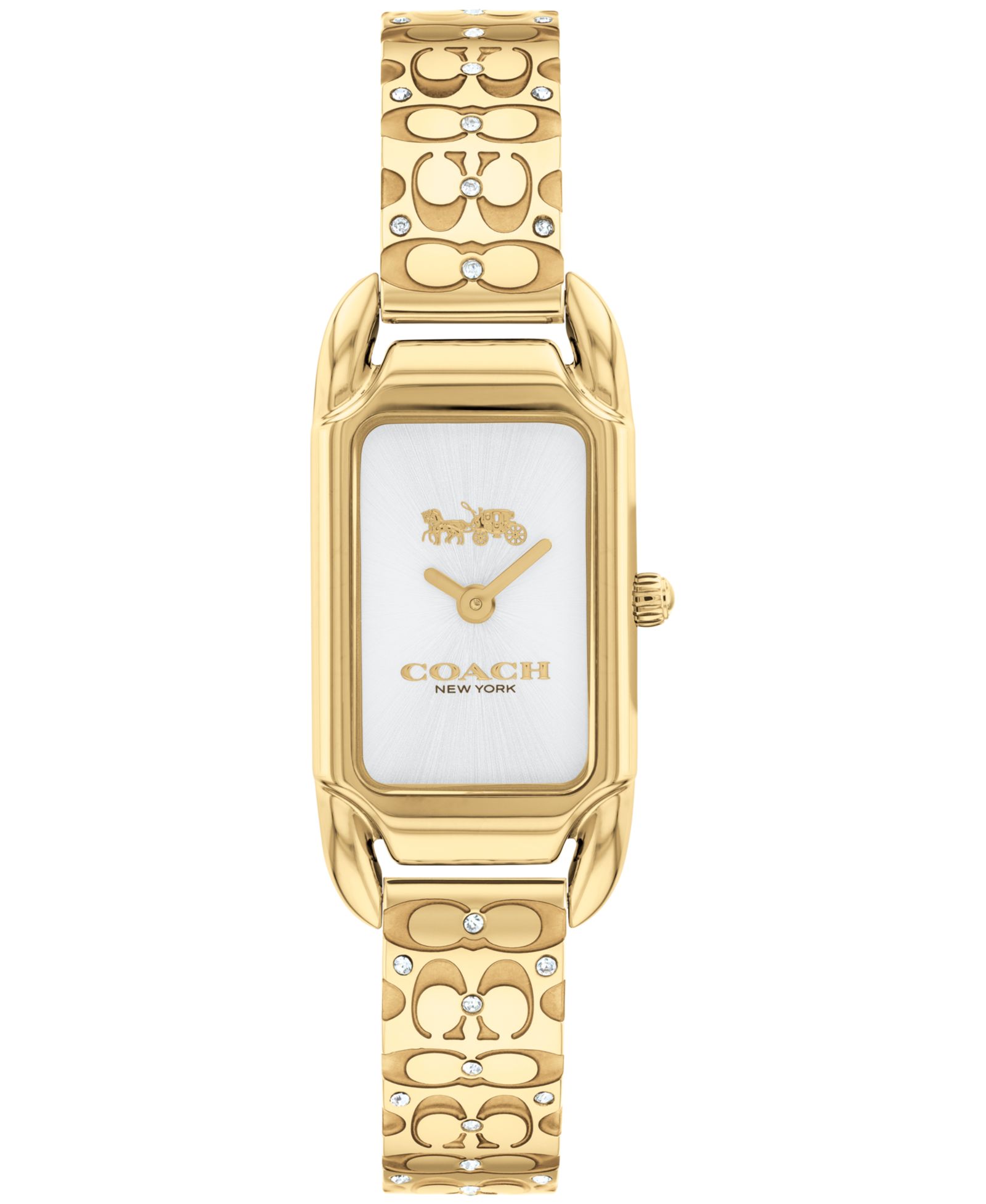 COACH Женские наручные часы Cadie Signature C, золото, сталь, 28.5 x 17.5mm